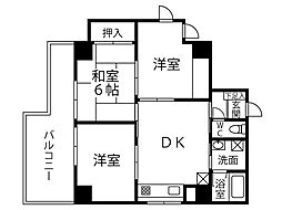 川萬ビルグランアルシェ 3DKの間取図画像