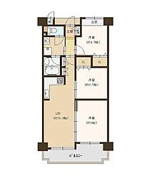 グランドヴィラ此花1 3LDKの間取図画像