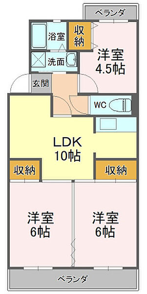 コンフォートウンノ 107｜静岡県静岡市駿河区下川原４丁目(賃貸マンション3LDK・1階・59.51㎡)の写真 その2