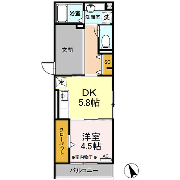 サイクルメゾン大工町 101｜静岡県静岡市葵区大工町(賃貸アパート1DK・1階・37.25㎡)の写真 その2