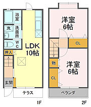 ラ・メール 1 ｜ 静岡県静岡市駿河区大谷２丁目（賃貸アパート2LDK・2階・53.28㎡） その2