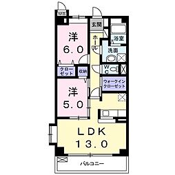 グレイス 2LDKの間取図画像