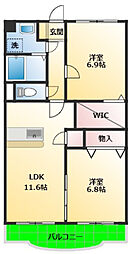 ポタジェ・ララ 2LDKの間取図画像