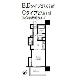 リアライズ清閑町 1Kの間取図画像