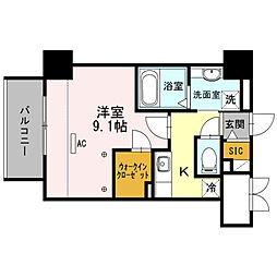 アガティス東静岡 1Kの間取図画像