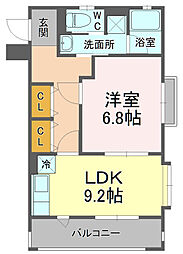 LONGCHAMP 1LDKの間取図画像