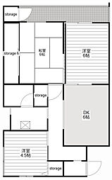 レジデンスANDO 3DKの間取図画像