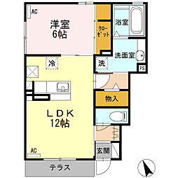 鈴道 1LDKの間取図画像