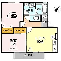 シャルム2A 2LDKの間取図画像