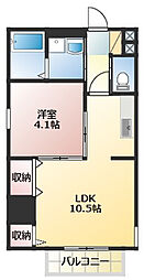 リヴェール馬渕 1LDKの間取図画像