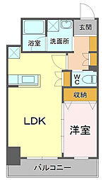 クレッシェンド上石町 1LDKの間取図画像