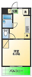 メゾンショコラ 1DKの間取図画像
