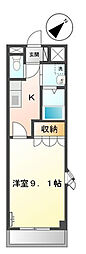 ドルフィン柚木 1Kの間取図画像