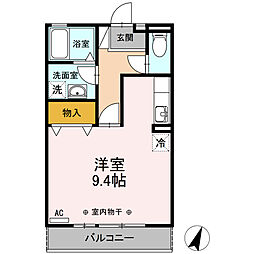 エスメール川合 ワンルームの間取図画像