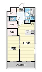 プリーマS 1LDKの間取図画像
