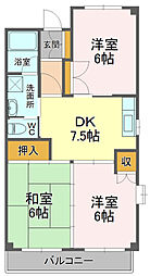フォルテみずほ 3DKの間取図画像