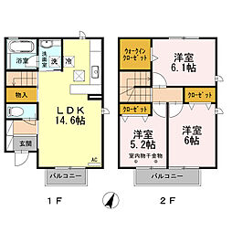 アルテミスB 3LDKの間取図画像
