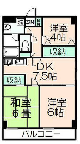 コモド・アパルタ 301｜東京都多摩市愛宕4丁目(賃貸マンション3DK・3階・59.27㎡)の写真 その2