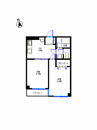 スカイビュー青梅 2DKの間取図画像