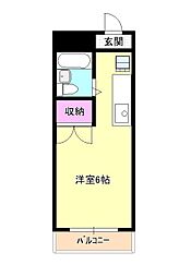 JR中央本線 西八王子駅 徒歩22分の賃貸マンション 2階ワンルームの間取り