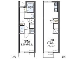 JR中央本線 西八王子駅 バス11分 慈根寺下車 徒歩3分の賃貸アパート 1階1LDKの間取り