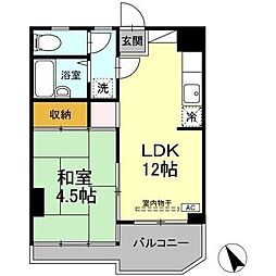 JR青梅線 東中神駅 徒歩3分の賃貸マンション 3階1LDKの間取り