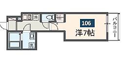 京王線 長沼駅 徒歩10分の賃貸アパート 2階1Kの間取り