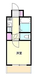 JR八高線 北八王子駅 徒歩16分の賃貸マンション 2階1Kの間取り