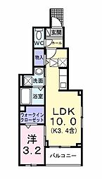 JR青梅線 東青梅駅 徒歩9分の賃貸アパート 1階1LDKの間取り
