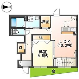 JR五日市線 武蔵増戸駅 徒歩9分の賃貸アパート 1階1LDKの間取り