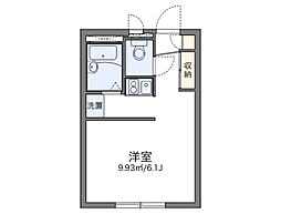 多摩都市モノレール 高幡不動駅 徒歩8分の賃貸アパート 2階1Kの間取り