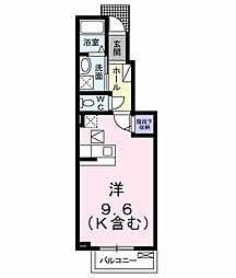 京王線 北野駅 徒歩13分の賃貸アパート 1階ワンルームの間取り