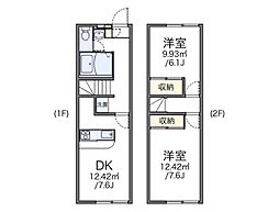 JR中央本線 高尾駅 バス25分 石神坂下車 徒歩4分の賃貸アパート 1階2DKの間取り