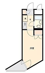 JR横浜線 橋本駅 徒歩13分の賃貸マンション 2階1Kの間取り