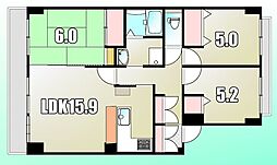 京王高尾線 めじろ台駅 徒歩3分の賃貸マンション 2階3LDKの間取り