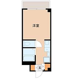 京王高尾線 山田駅 徒歩4分の賃貸マンション 2階ワンルームの間取り