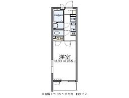クレイノエステート 1Kの間取図画像