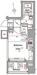 プレセダンヒルズ八王子 ワンルームの間取図画像