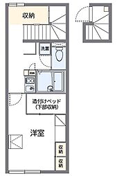 レオパレスジュネス3 1Kの間取図画像