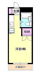 第2角田ビル ワンルームの間取図画像