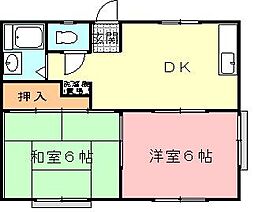コーポラス松本 2DKの間取図画像