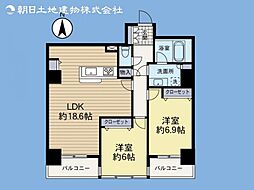 パーク・ハイム文京春日 2LDKの間取図画像