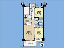 ルイシャトレ町田芹ヶ谷公園 2LDKの間取図画像