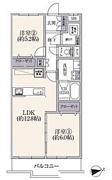ヴェルデ中央林間 2LDKの間取図画像