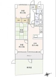 ライオンズヒルズ町田第2 3LDKの間取図画像