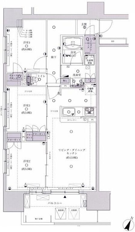 3LDK 間取り