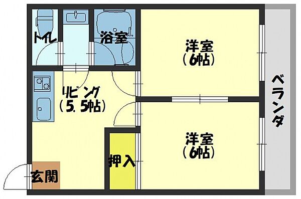 Residence Excelle ｜大阪府寝屋川市桜木町(賃貸マンション2LDK・5階・45.00㎡)の写真 その2