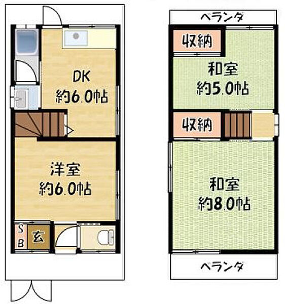 大阪府寝屋川市春日町(賃貸一戸建3DK・1階・47.34㎡)の写真 その2