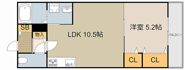 クリエオーレ西三荘 ｜大阪府門真市本町(賃貸アパート1LDK・1階・36.65㎡)の写真 その2