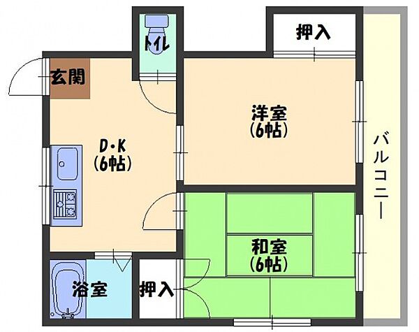 エムロード上神田 ｜大阪府寝屋川市上神田２丁目(賃貸マンション2DK・4階・43.55㎡)の写真 その2